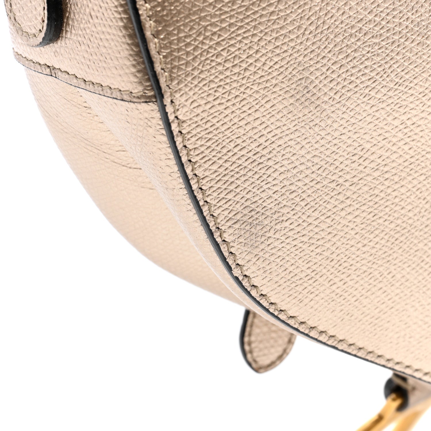 Christian Dior Metallic Grained Calfskin Saddle Bag Gold 11 of 12