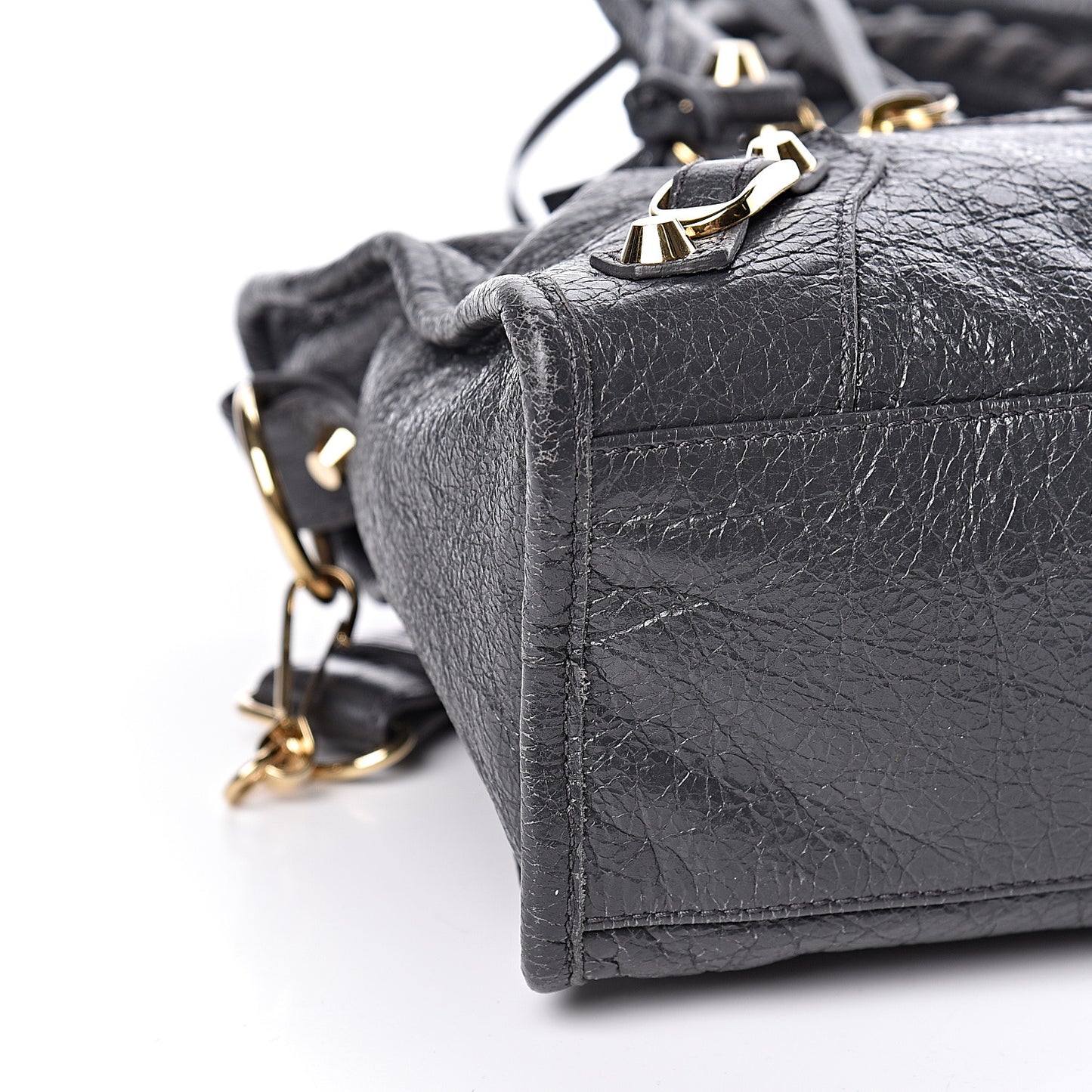 Agneau Classic Gold Hardware S City Gris Fossile