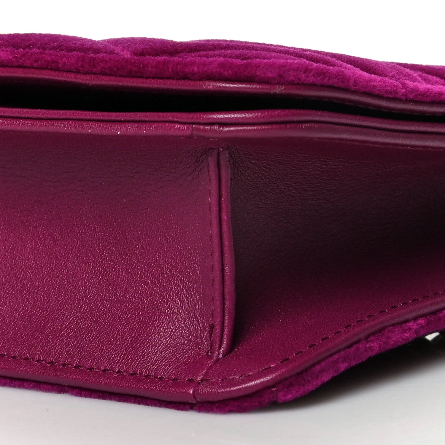 Gucci Velvet Matelasse GG Marmont Mini Bag Fuchsia Violet Cyclamen 9 of 9