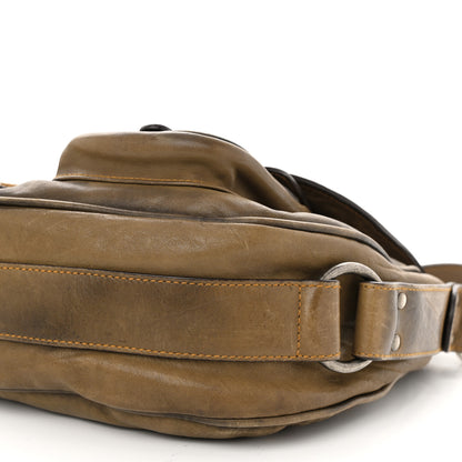 Christian Dior Calfskin Gaucho Double Saddle Bag Brown 10 of 16