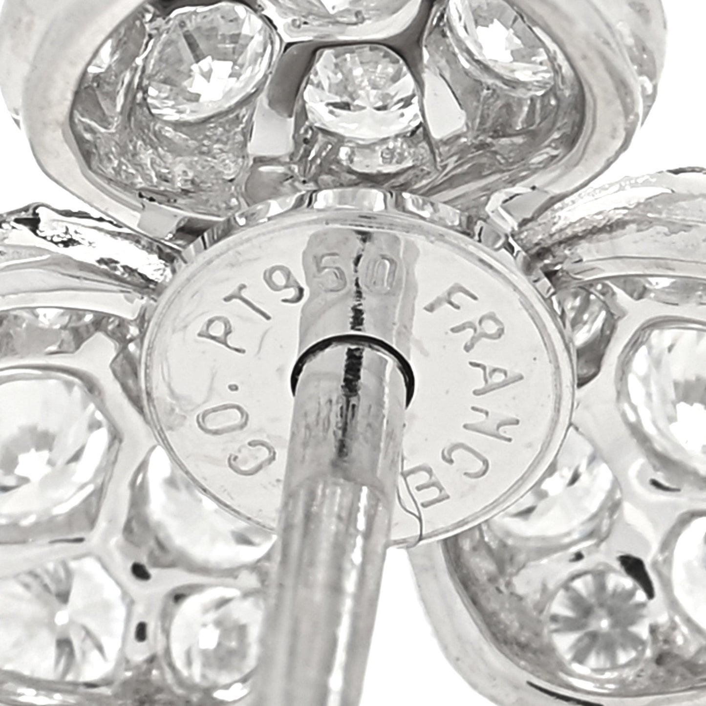 Platinum Diamond Petal Earrings
