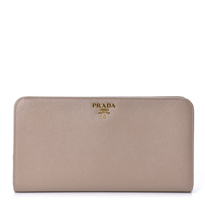 Prada Saffiano Metal Double Snap Travel Wallet Cammeo 1 of 8