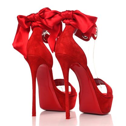 Christian Louboutin Veau Velours Satin Torrida Alta 150 Platform Sandals 40.5 Loubi 4 of 9