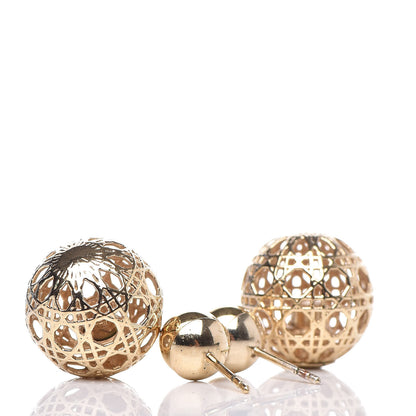 Christian Dior Cannage Mise En Dior Tribal Earrings Gold 4 of 4