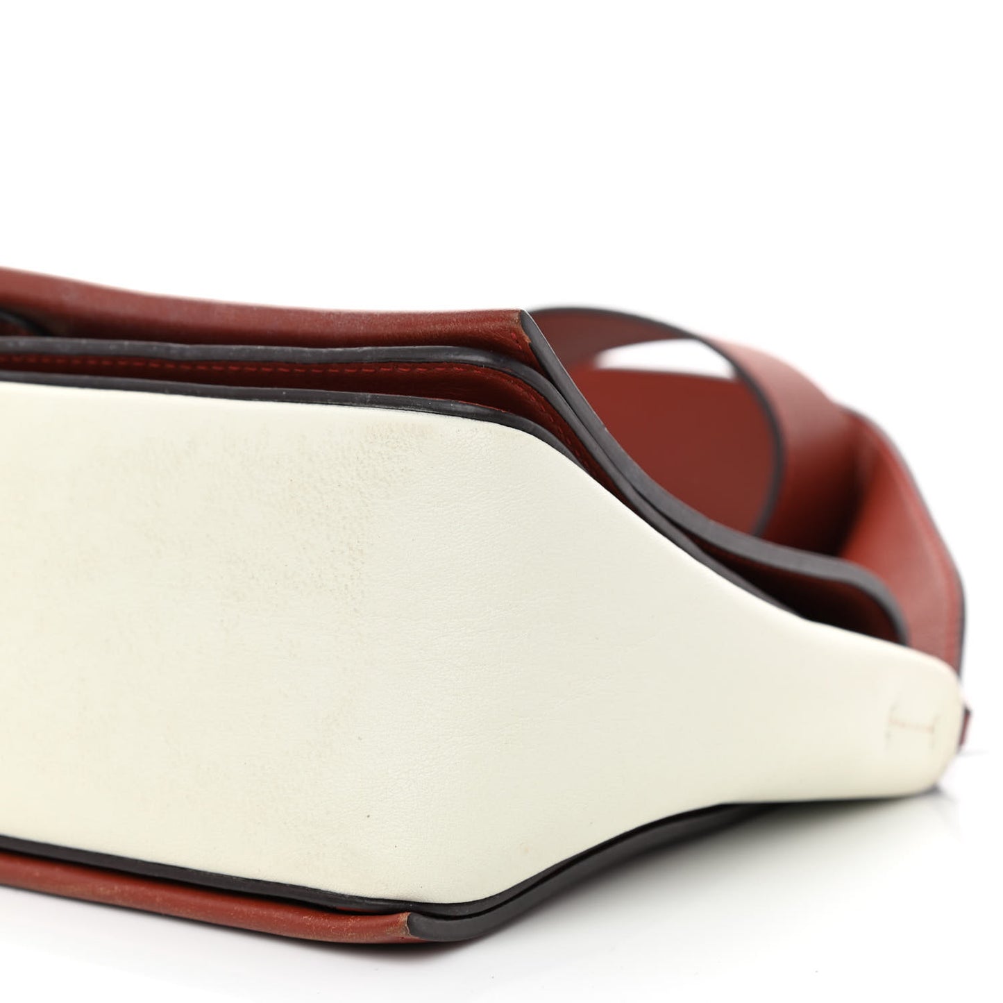 Shiny Smooth Calfskin Medium Frame Shoulder Bag Maple White