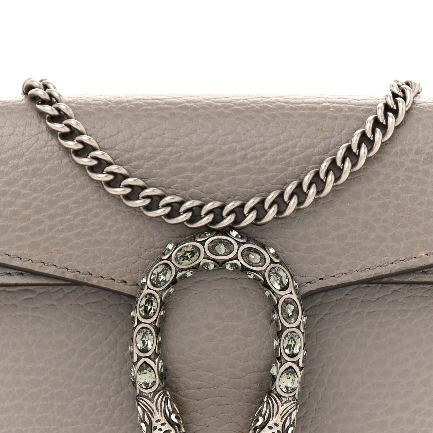 Gucci Dollar Calfskin Crystal Super Mini Dionysus Shoulder Bag Dusty Grey Black Diamond 7 of 16