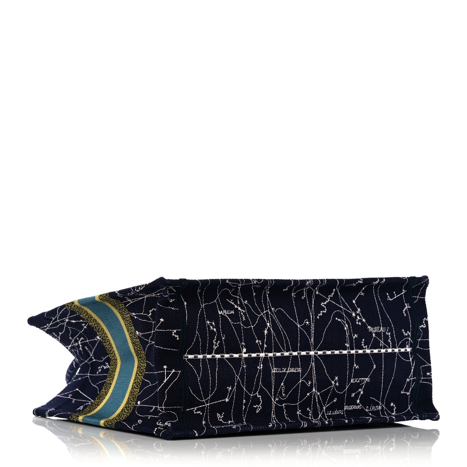 Christian Dior Canvas Embroidered Medium Zodiac Book Tote Blue Multicolor 4 of 11