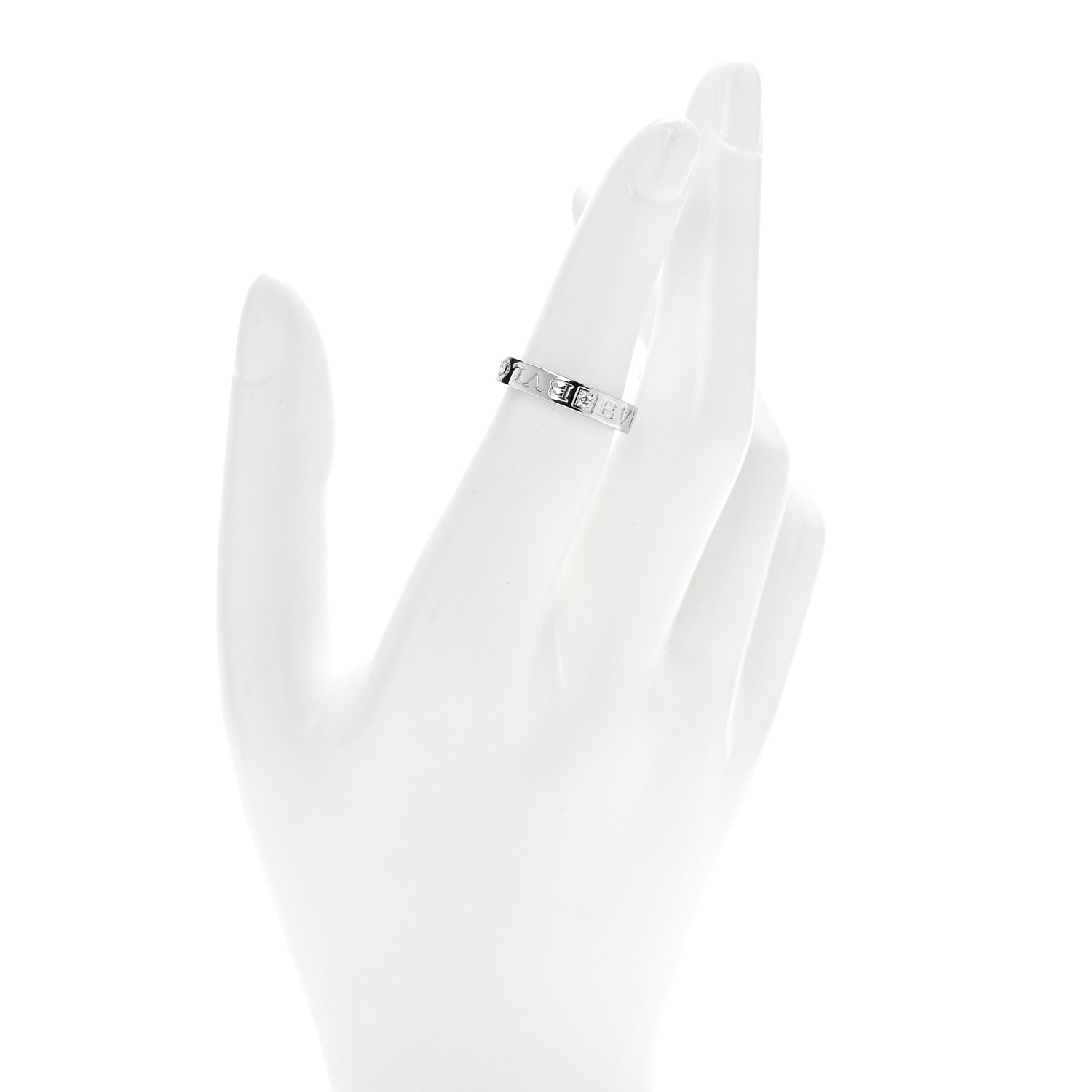 Bulgari 18K White Gold Diamond B.Zero1 Essential Band Ring 51 5.75 2 of 4