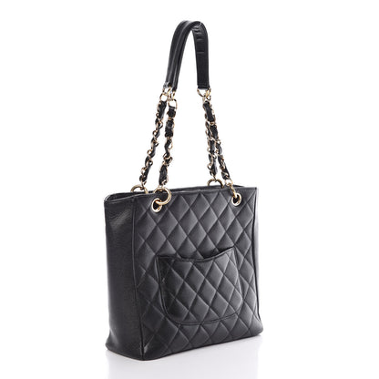 Chanel Caviar Quilted Petit Shopping Tote PST Black 3 of 9