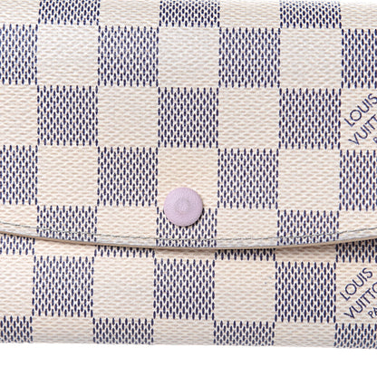 Louis Vuitton Damier Azur Emilie Wallet Rose Ballerine 14 of 16