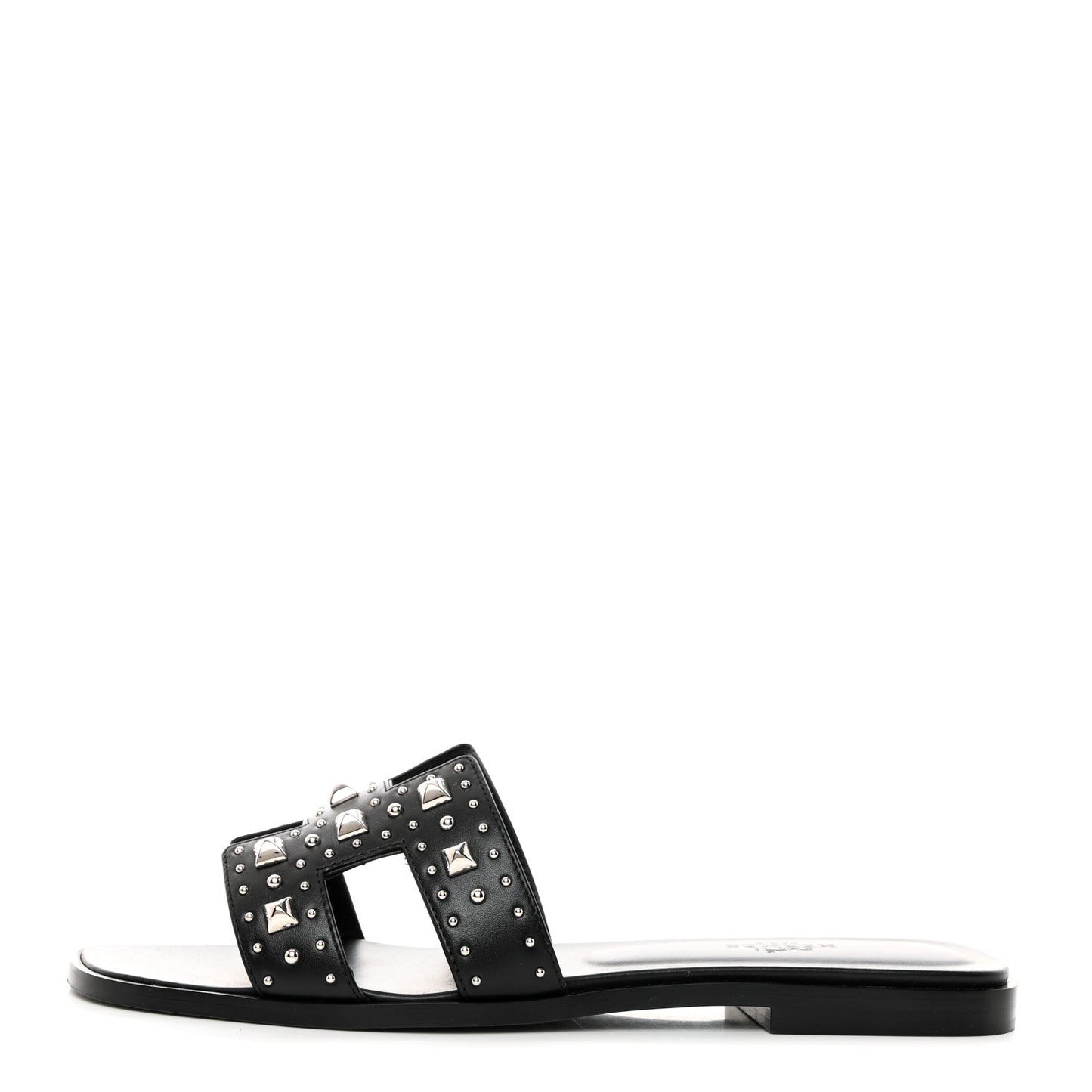 Calfskin Studded Oran Sandals 38 Black
