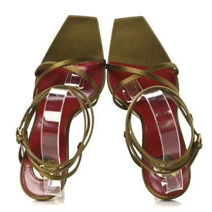 Saint Laurent Crepe Satin Opyum 110 Sandals 41 Cuba Gold 2 of 9