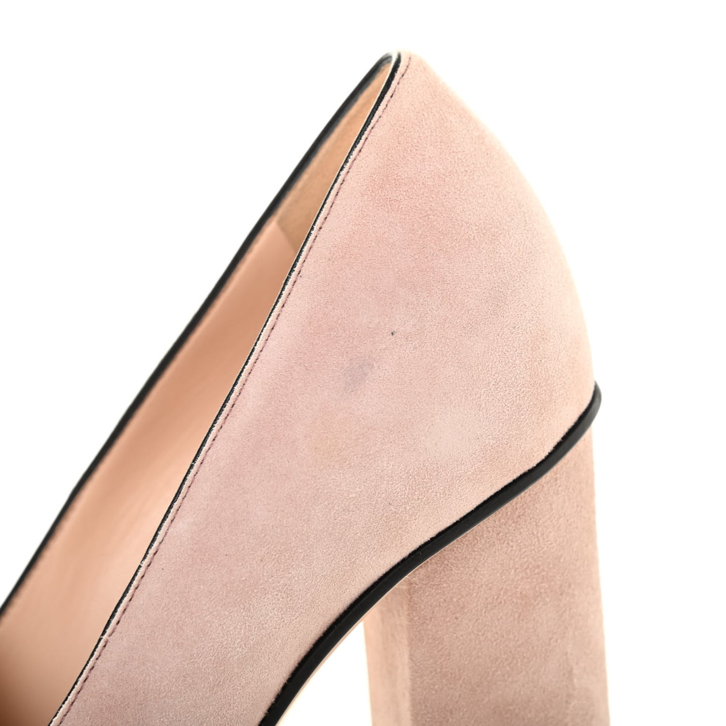 Kid Scamosciato GG Marmont Fringe 105mm Loafer Pumps 38.5 Crystal Pink