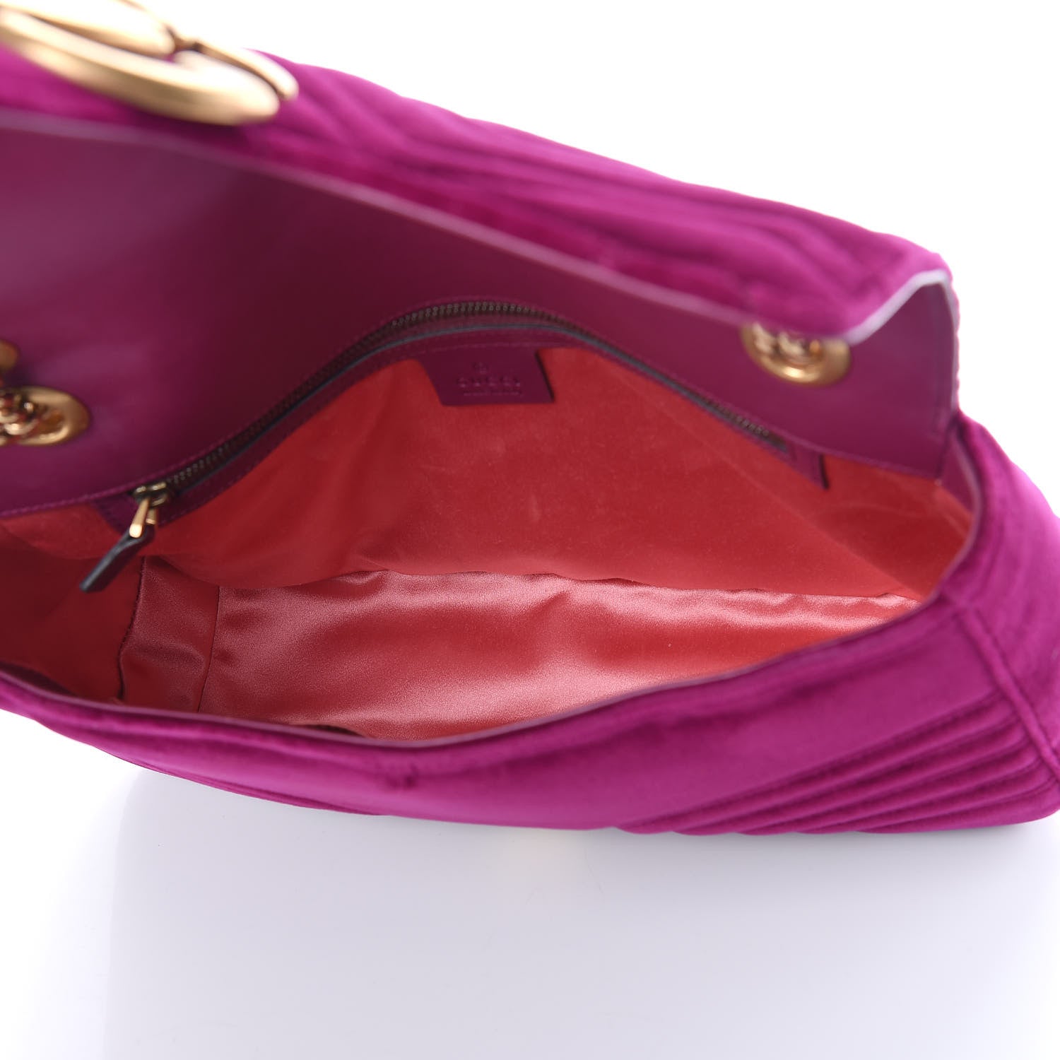 Gucci Velvet Matelasse Medium GG Marmont Shoulder Bag Fuchsia Violet Cyclamen 5 of 10
