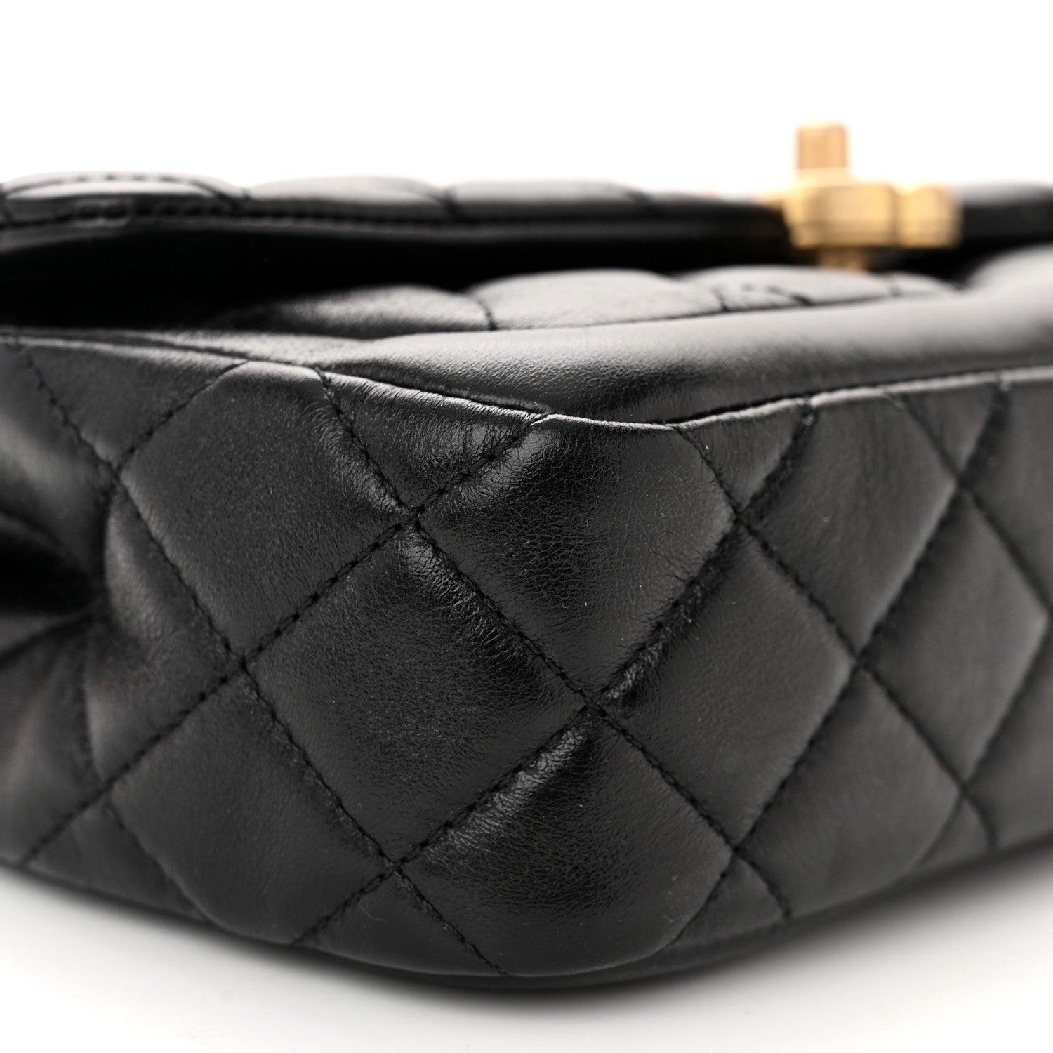Chanel Shiny Lambskin Quilted Small Daily Friend Flap Black 9 of 10