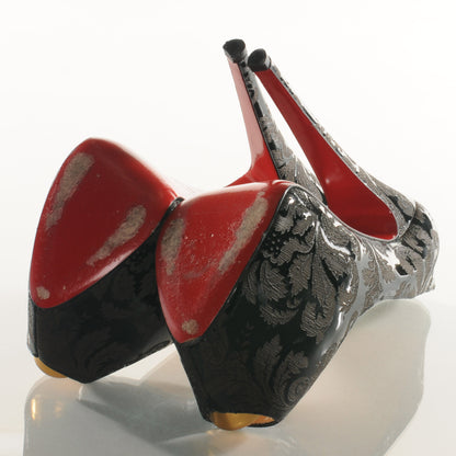 Christian Louboutin Calfskin Arabesque Motif Highness 160 Pumps 36 7 of 7