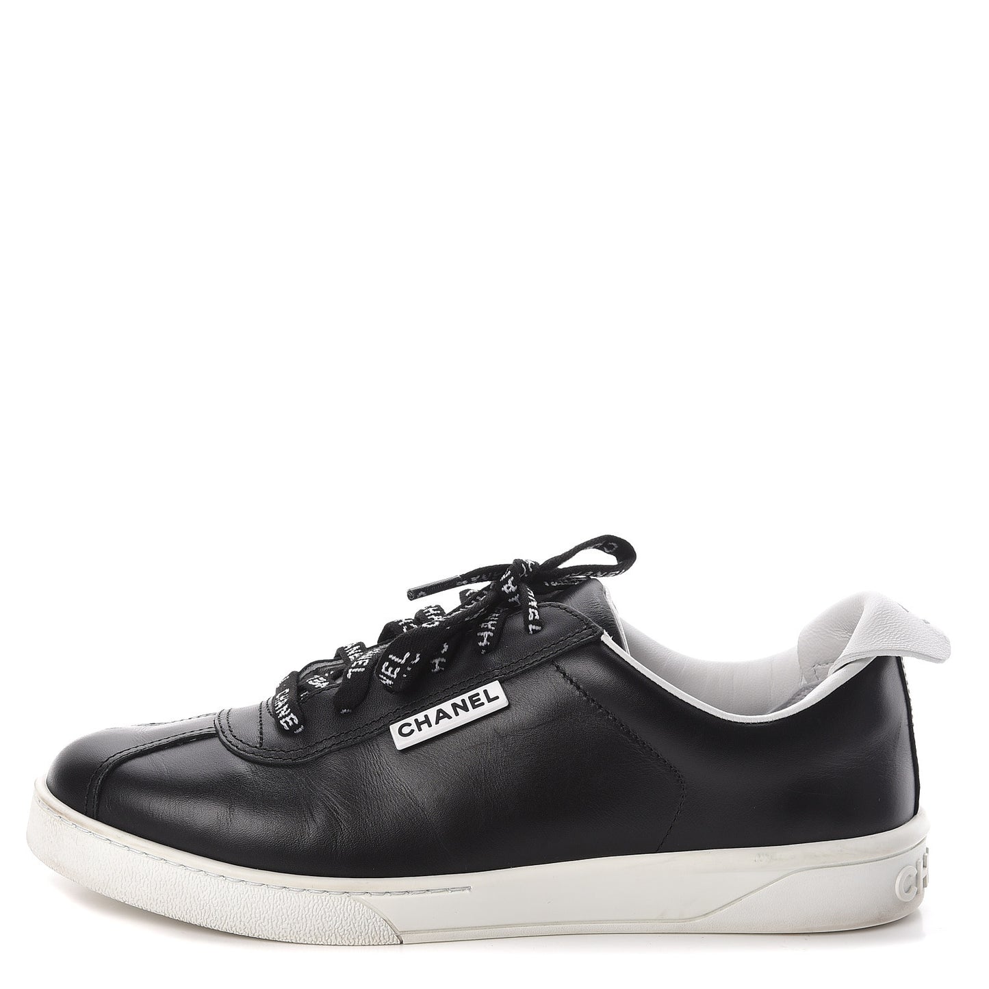 Calfskin CC Womens Sneakers 37.5 Black