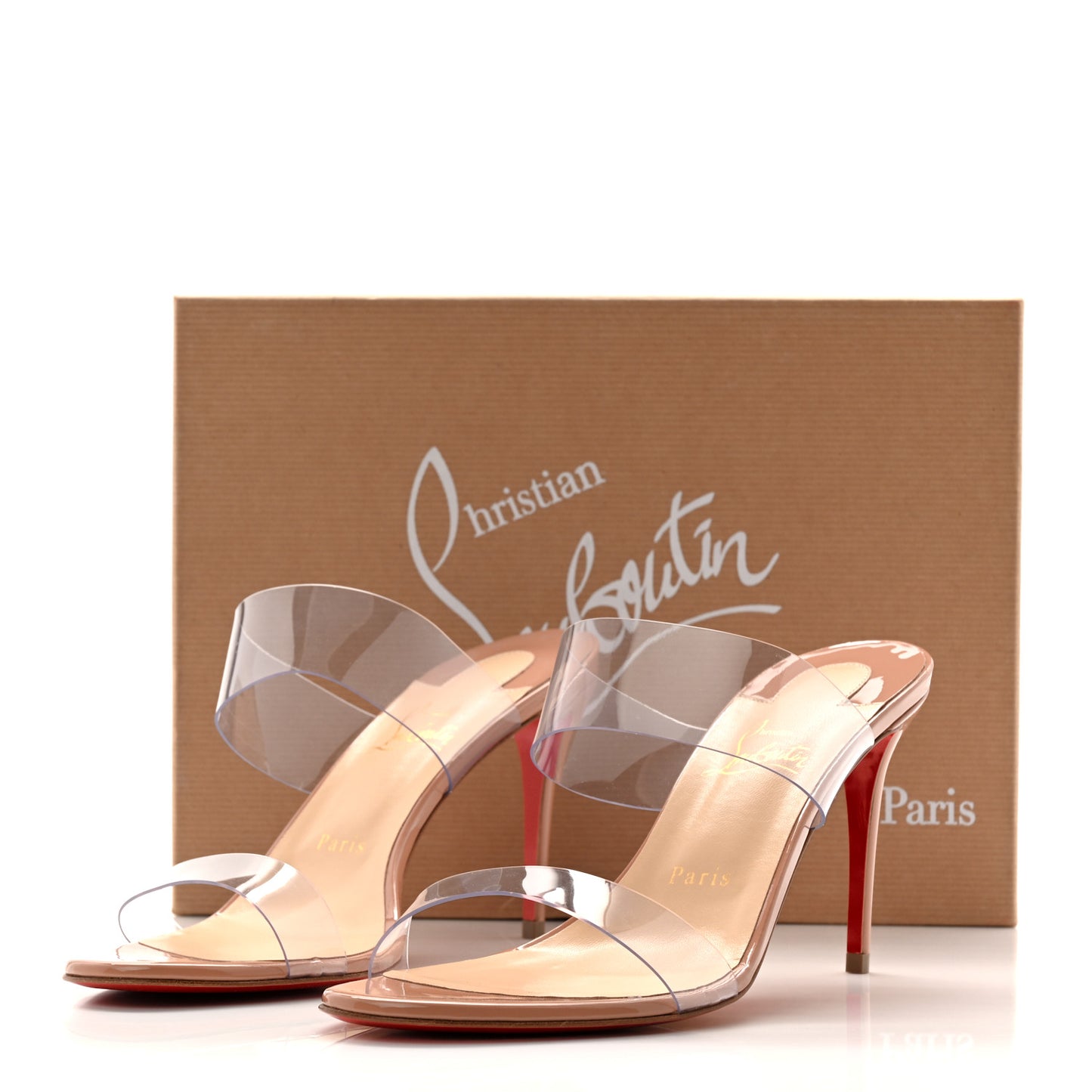 Patent PVC Just Nothing 85 Slide Sandals 40 Nude