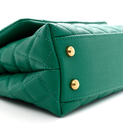 Chanel Caviar Quilted Mini Coco Handle Flap Green 9 of 11