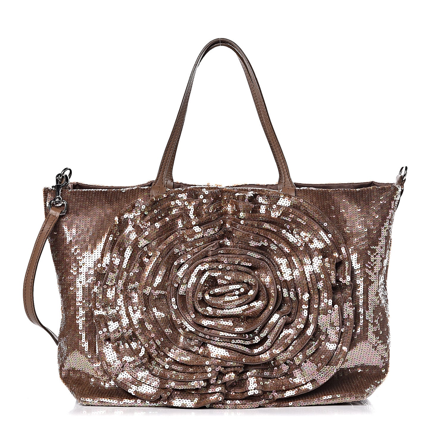 Sequin Petale Tote Tan