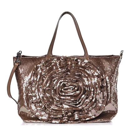 Valentino Garavani Sequin Petale Tote Tan 1 of 13