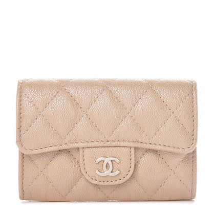 Chanel Iridescent Caviar Quilted Flap Card Holder Beige 1 of 9