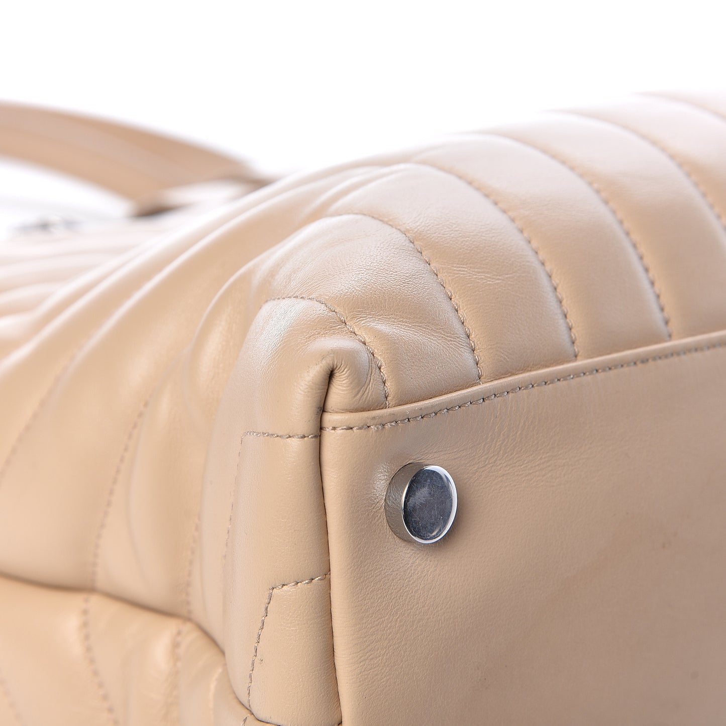 Calfskin Y Quilted Monogram Large Loulou Shopper Nude Powder