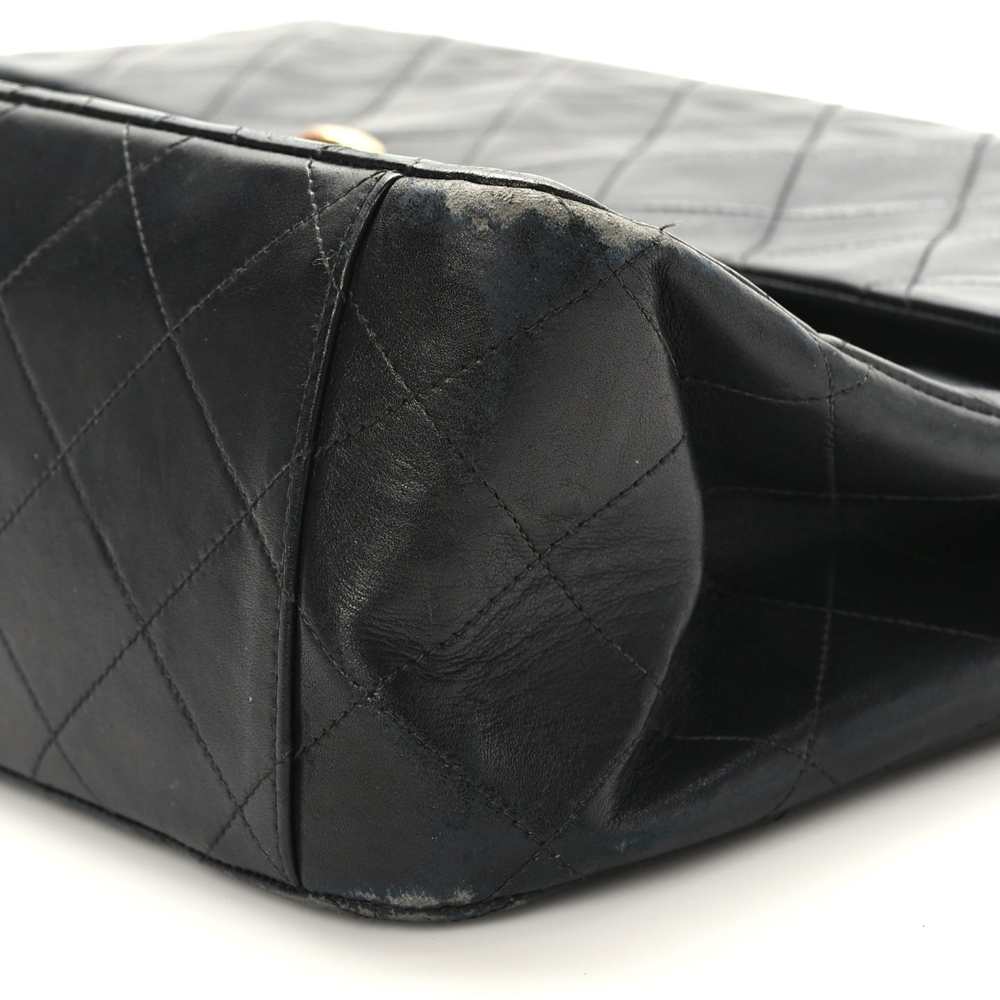 Lambskin Quilted XL Jumbo Single Flap Black