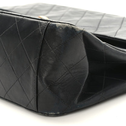 Chanel Lambskin Quilted XL Jumbo Single Flap Black 9 of 10
