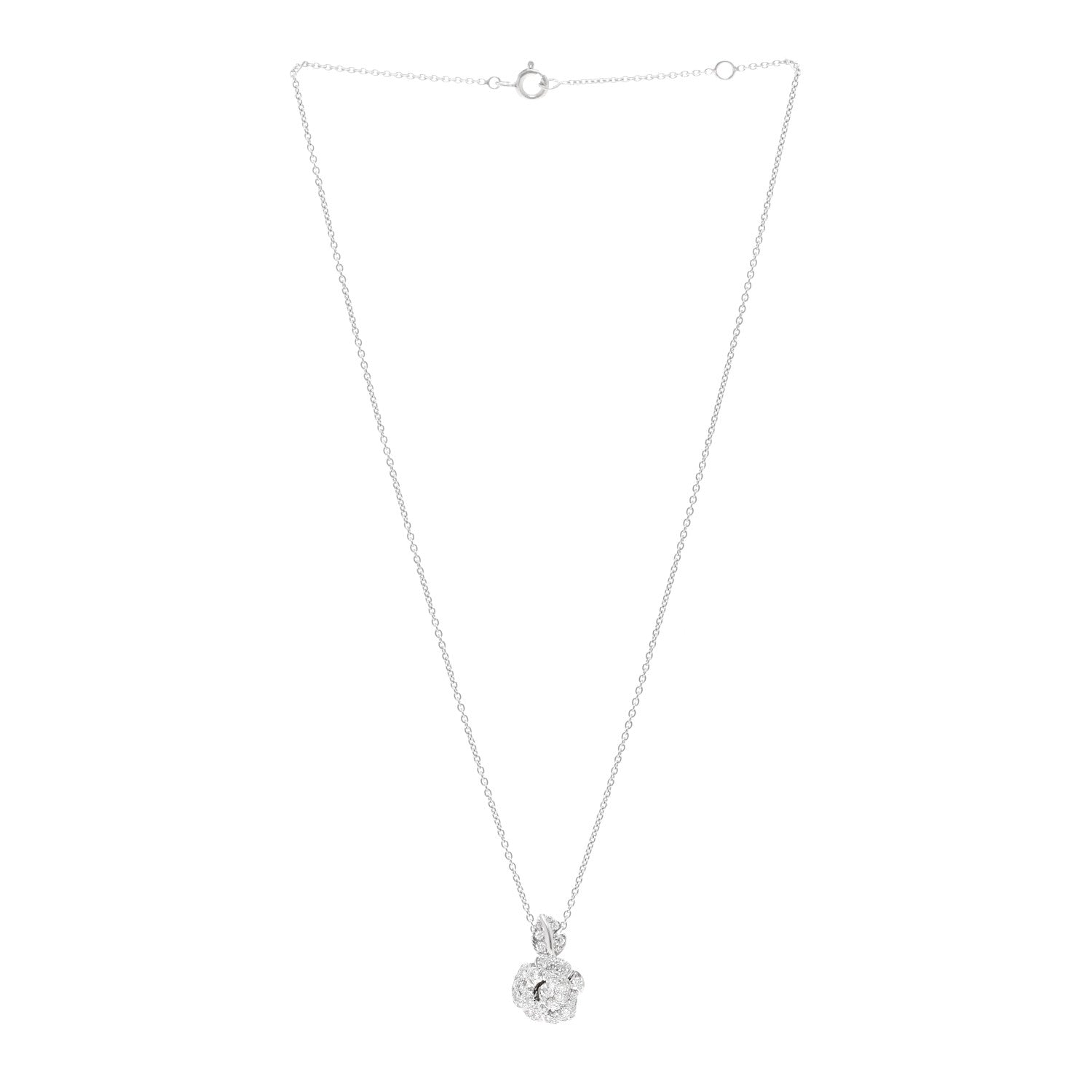 Christian Dior 18K White Gold Diamond Small Rose Dior Bagatelle Necklace 3 of 5
