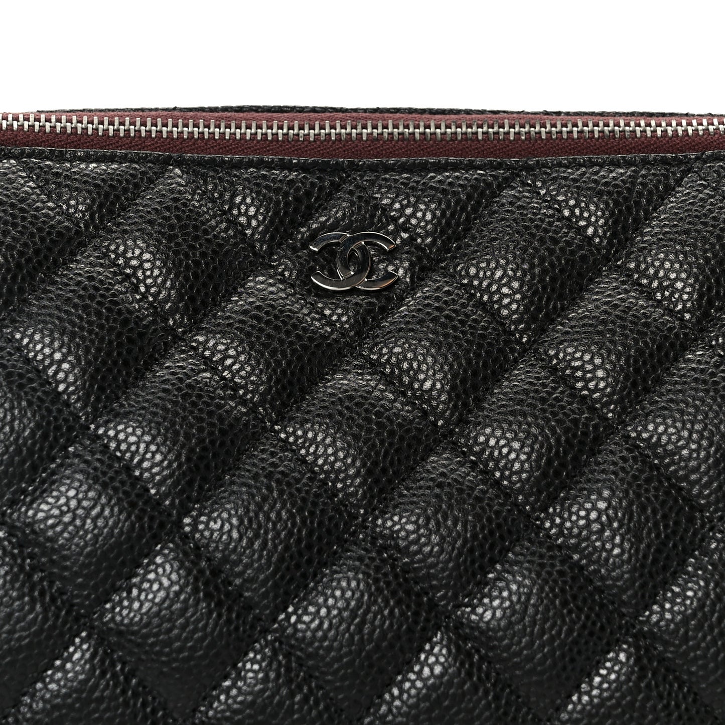 Caviar Quilted Cosmetic Case Black