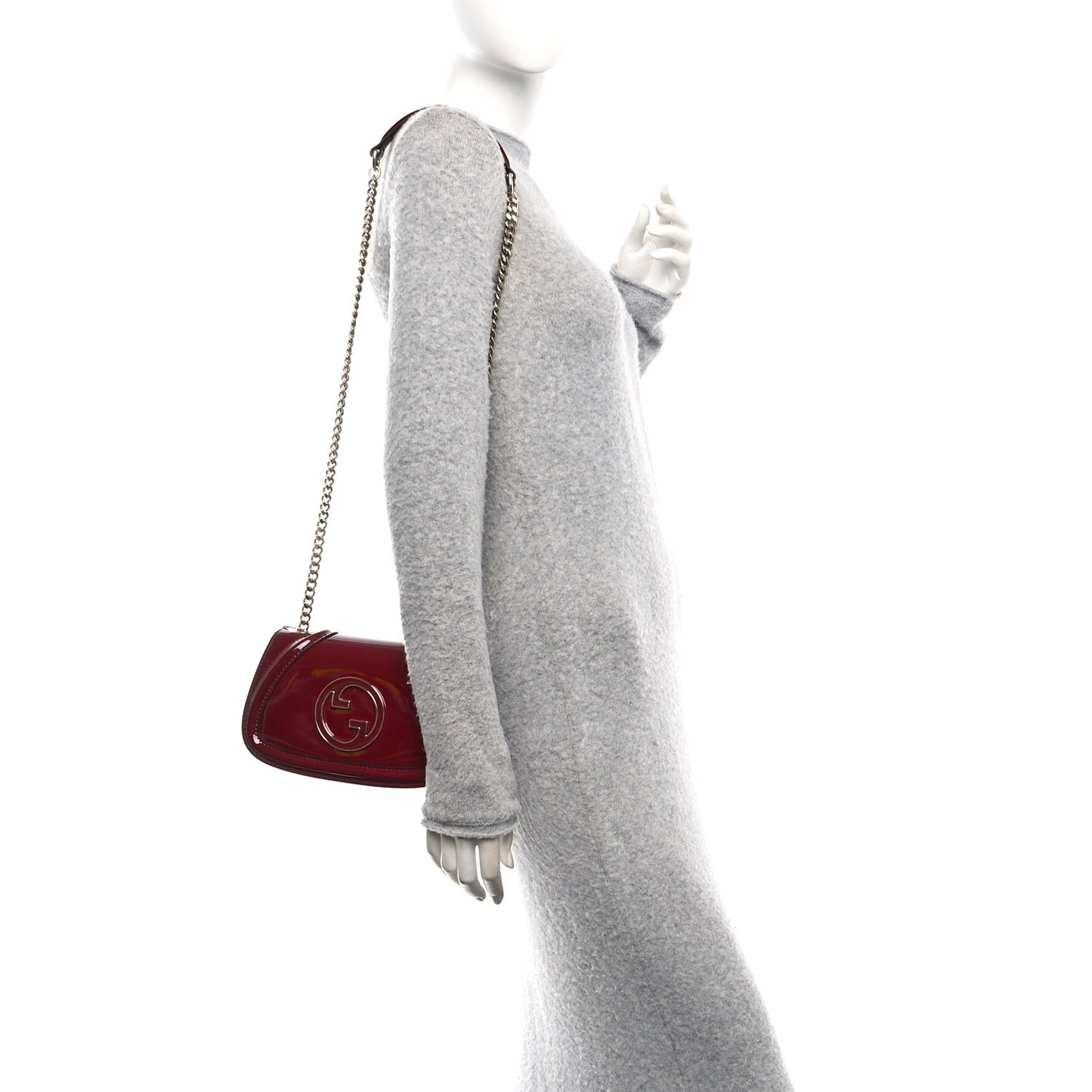 Patent Blondie Small Shoulder Bag Rosso Ancora