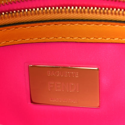 Fendi X SARAH COLEMAN Glazed Canvas Vitello King FF Vertigo Baguette 1997 Mimosa White 6 of 9