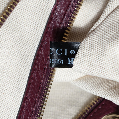 Gucci Calfskin Large Bamboo Shopper Tote Burgundy 9 of 9