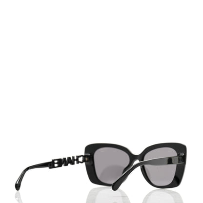 Chanel Acetate Strass Polarized Square Sunglasses 5422-B-A Black 4 of 8