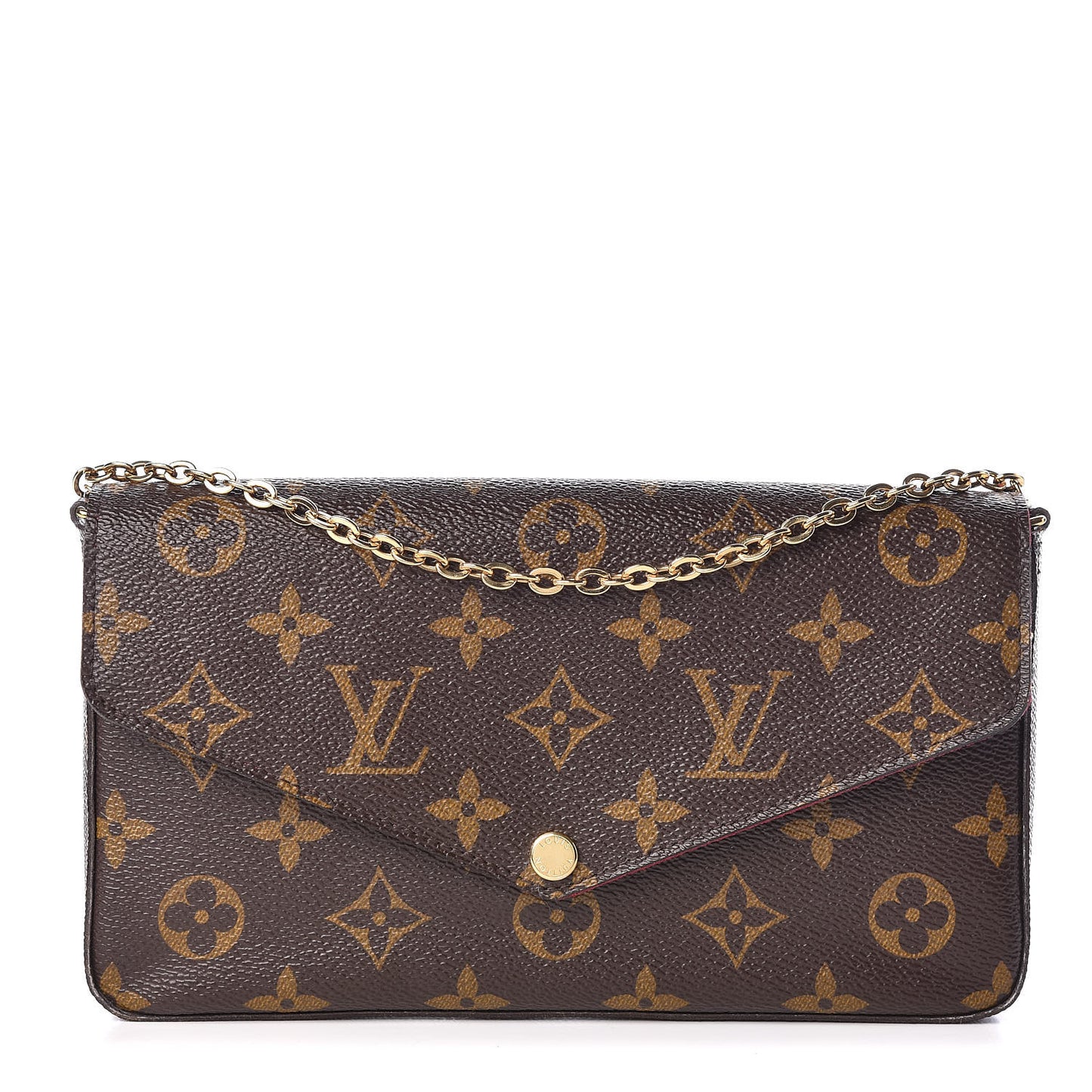 Monogram Pochette Felicie Chain Wallet Fuchsia