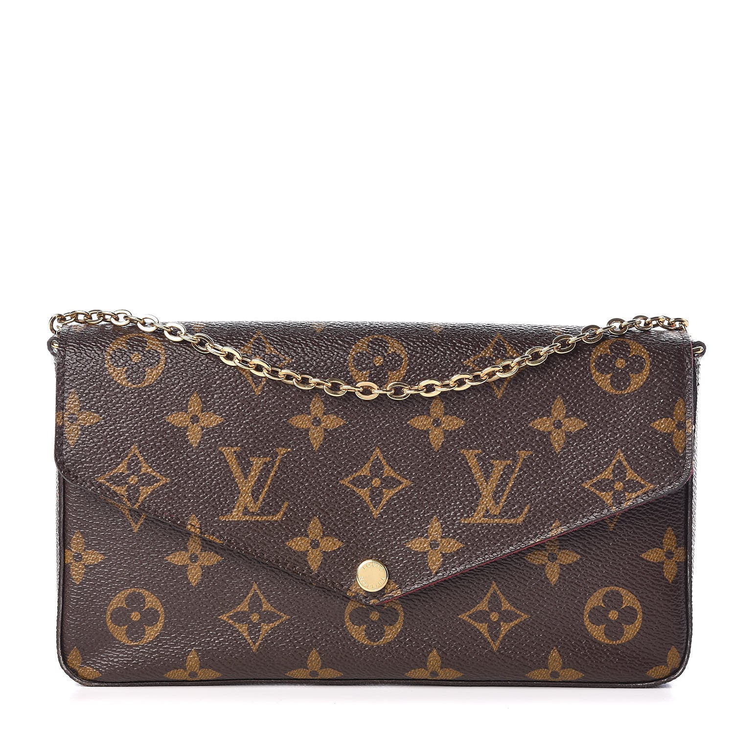 Louis Vuitton Monogram Pochette Felicie Chain Wallet Fuchsia 1 of 11