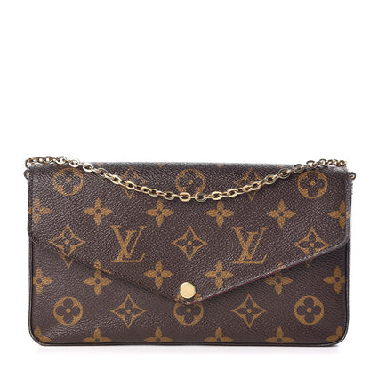 Louis Vuitton Monogram Pochette Felicie Chain Wallet Fuchsia 1 of 11