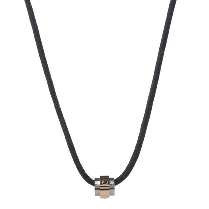 Cartier 18K Yellow Gold Stainless Steel Santos Barrel Pendant Necklace 1 of 7