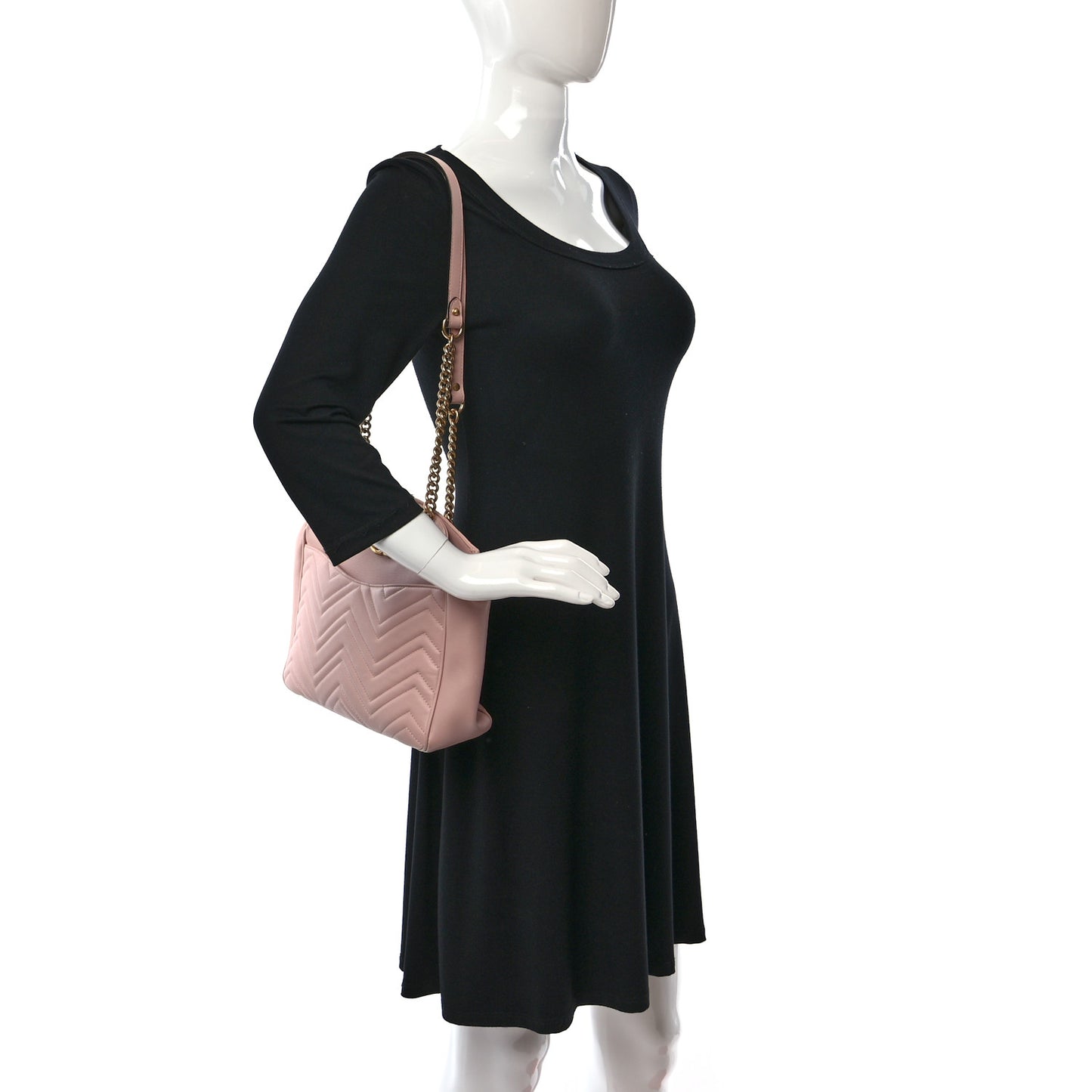Calfskin Matelasse Medium GG Marmont Open Top Shoulder Bag Perfect Pink