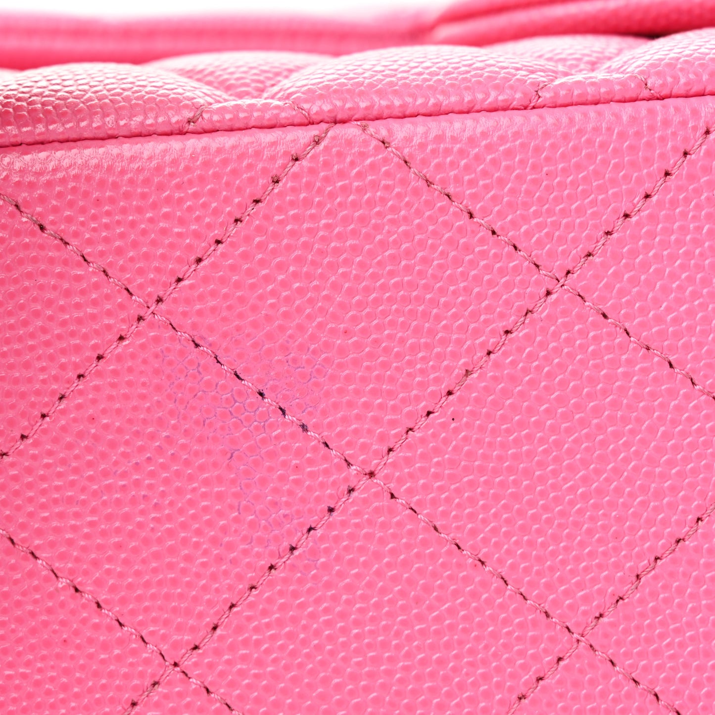 Caviar Quilted Medium Double Flap Pink