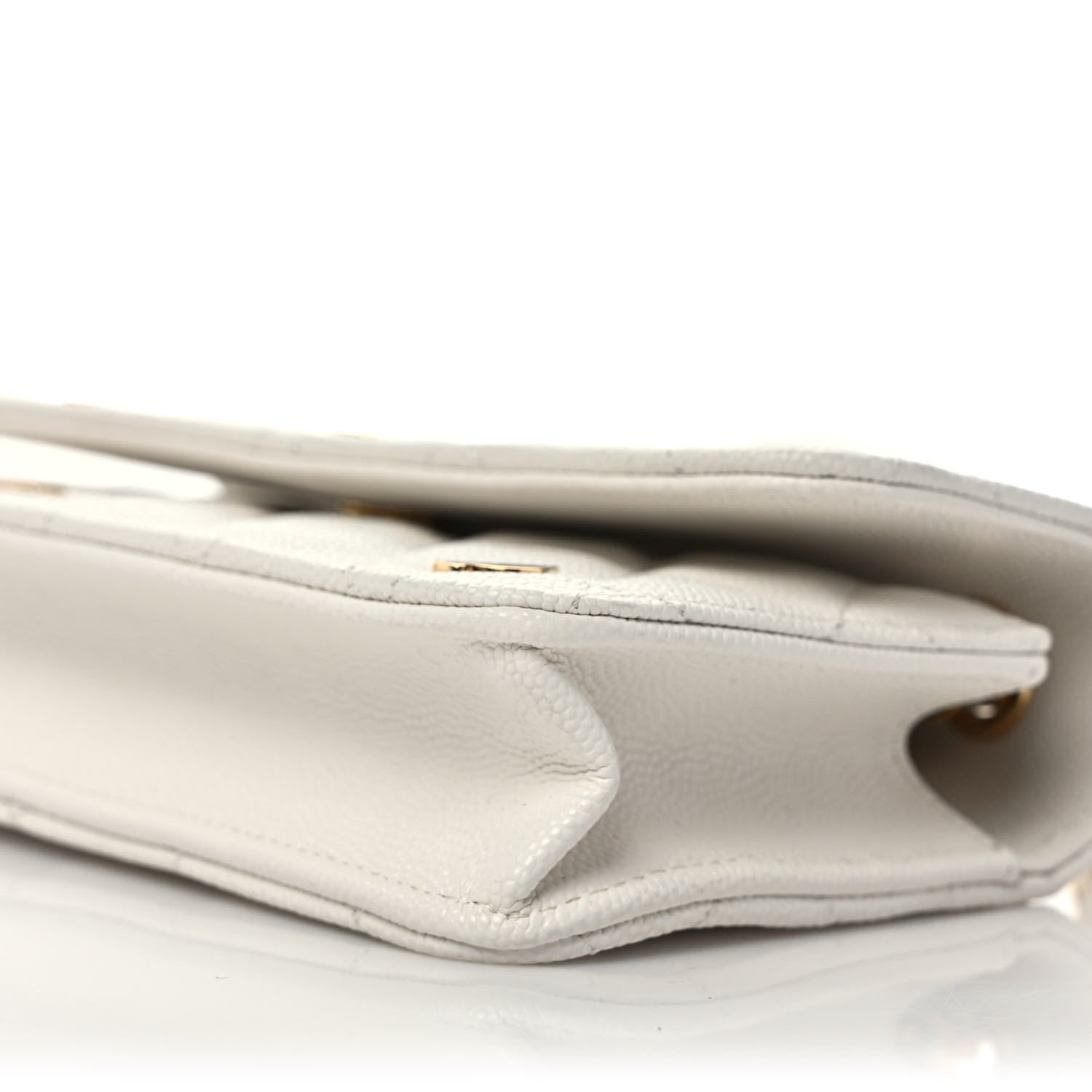 Chanel Caviar Quilted Enamel Coco Casino Flap Phone Holder With Chain White 10 of 11