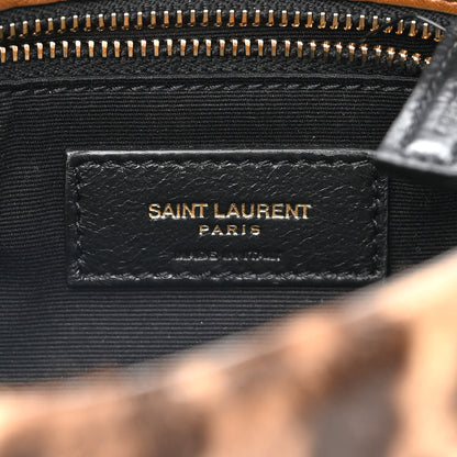 Saint Laurent Smooth Calfskin Canvas Leopard Print Medium Niki Chain Satchel Light Natural 6 of 9