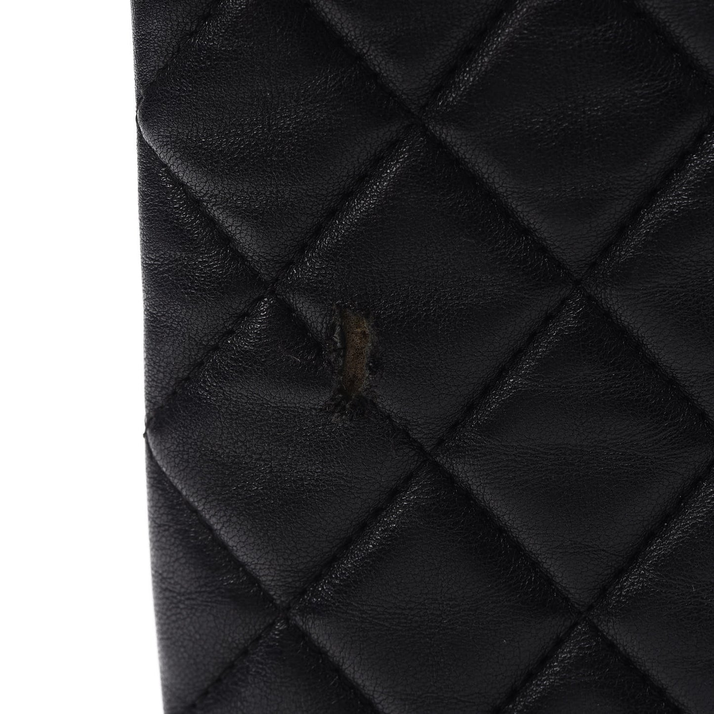 Lambskin Quilted Large Pouch Black