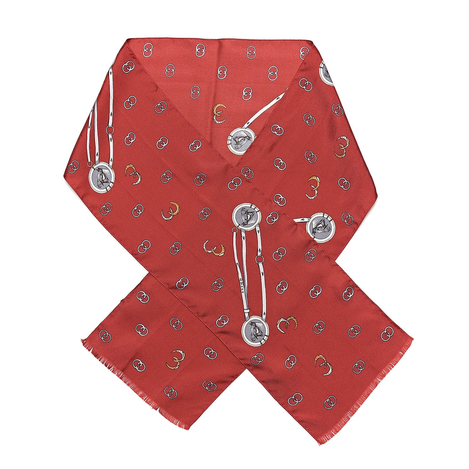 Gucci Silk Twill GG Horseshoe Red 1 of 4