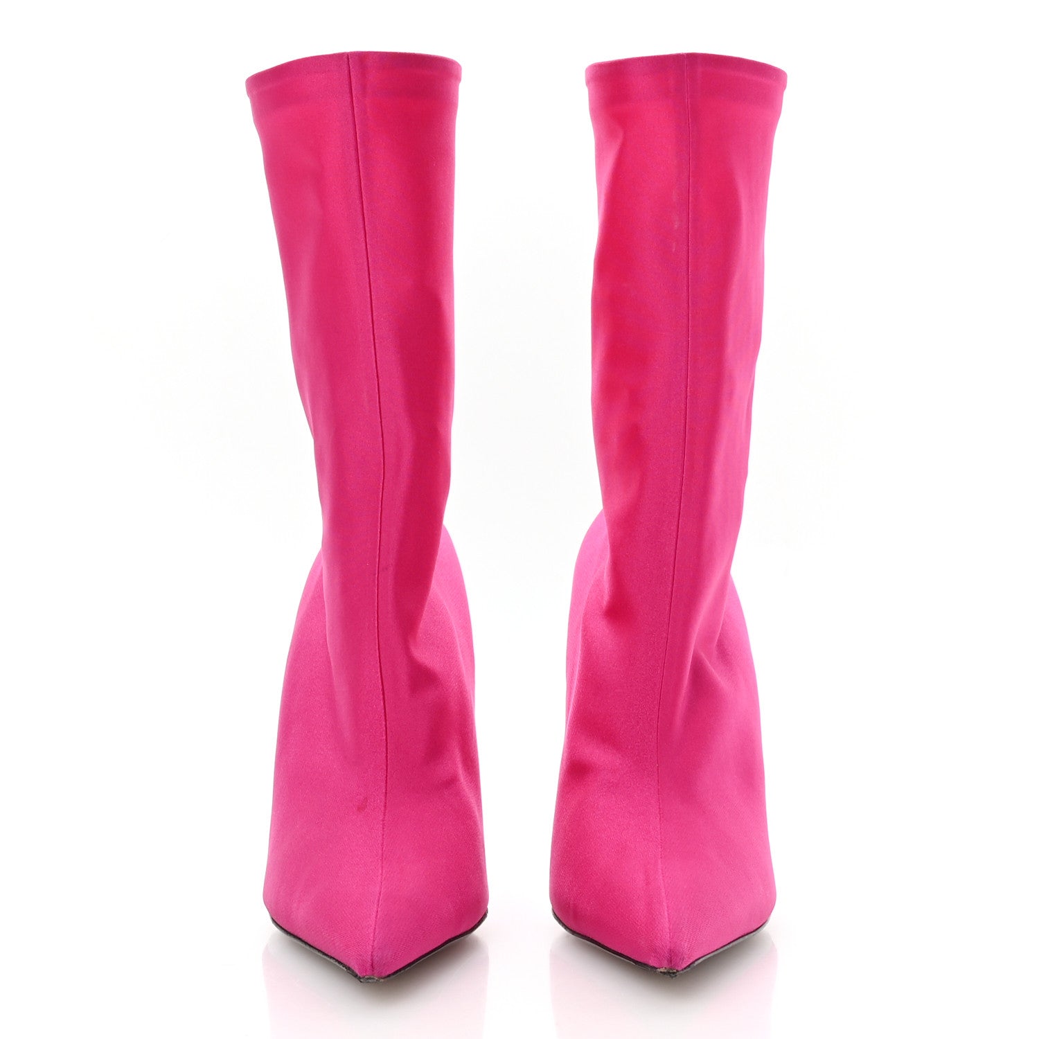 Balenciaga Jersey Crepe Extreme Pointed Toe Knife Booties 41 Dark Pink 3 of 7
