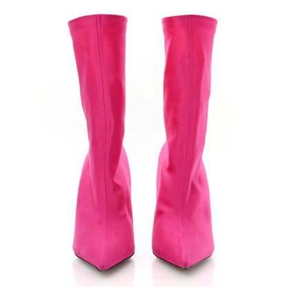 Balenciaga Jersey Crepe Extreme Pointed Toe Knife Booties 41 Dark Pink 3 of 7