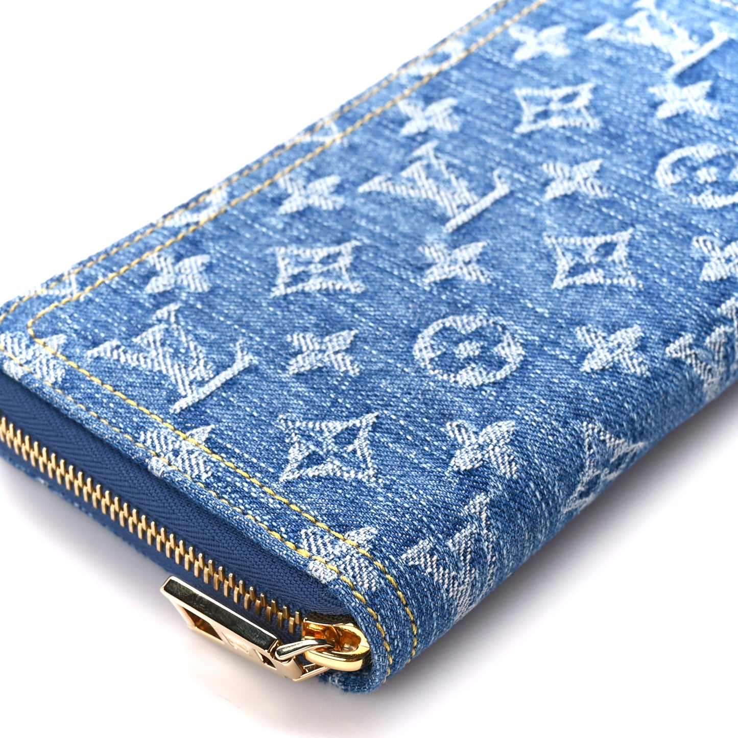 Monogram Denim Zippy Wallet NM Blue
