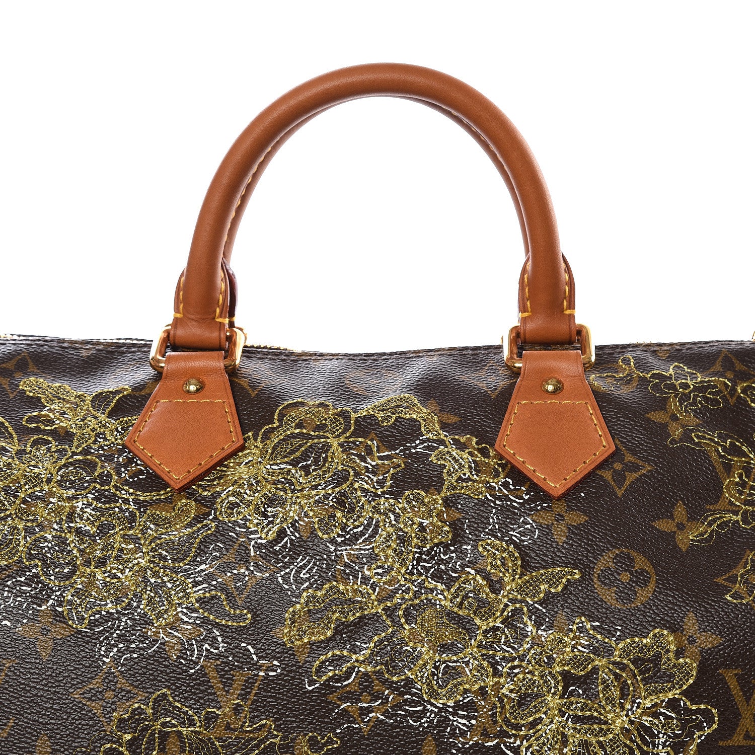 Louis Vuitton Monogram Dentelle Speedy 30 Gold 8 of 8