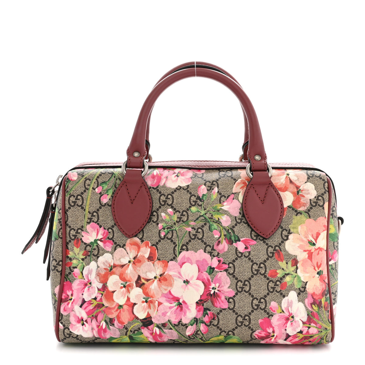 GG Supreme Monogram Blooms Small Boston Beige Multicolor Dry Rose